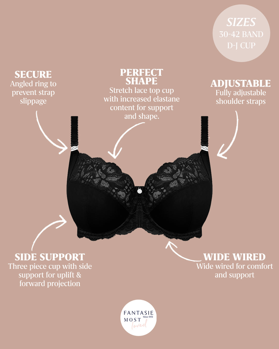 Fantasie - Reflect Side Support Bra - Black - FL101801