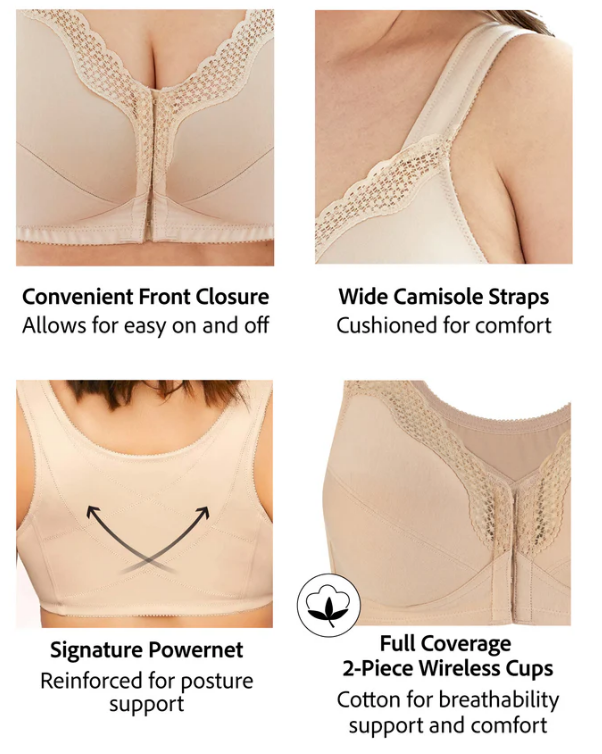 Exquisite Form - Front Close Cotton & Nylon Posture Support Bra - 5100531