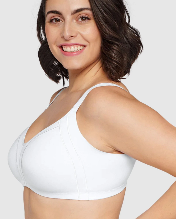 Naturana - Side Smoothing Wire Free Minimiser Bra- White - 5632